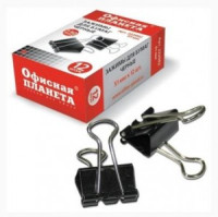 Набор зажимов для бумаг  ОФИСНАЯ ПЛАНЕТА 51мм, на 230л., черные, 12шт., в карт.коробке, 222002