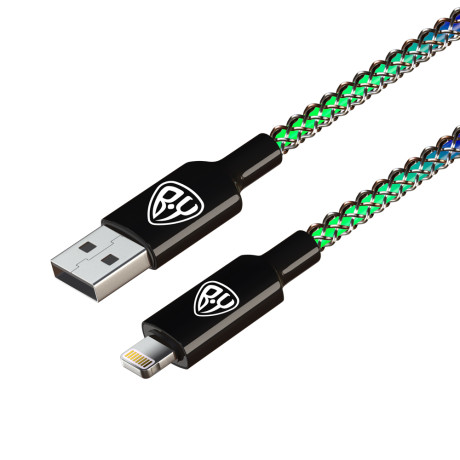 Кабель для зарядки USB(A)-iP BY MAGIC LIGHT, 1м, 2.4А, Быстрая зарядка, подсветка
