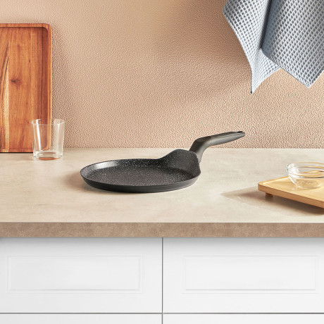 SATOSHI Стоун Сковорода литая блинная d24см, антипригарное покрытие Мрамор, индукция