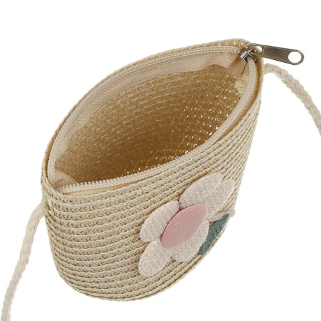 Сумка плетенная с декором на длинном ремне, тм ЮL, 12x6 см, папирус, полиэстер