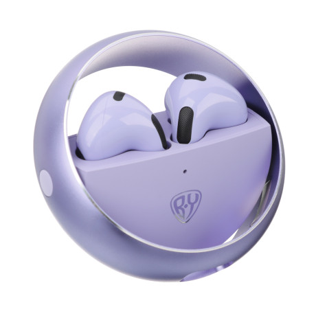 BY Наушники беспроводные TWS Sphere, 25/300мАч, Bluetooth 5.3, фиолетовый