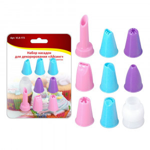 Декоратор д/крема с 9 насадками (кратность 3!!!) пластик VL8-173 Мультидом