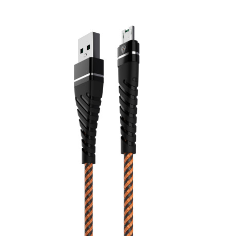 BY Motorsport Кабель для зарядки Micro USB, 1м., 2.4А, Быстрая зарядка QC3.0, тканевая оплётка, пу