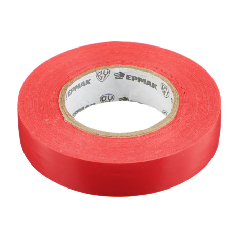 ЕРМАК Изолента ПВХ в/с красная, шир. 15+-2мм, 20м, толщ 0,15мм