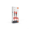 BY Кабель для зарядки Silky microUSB, 1м, Быстрая зарядка 3А, QC, PD 20W, тканевый, красный
