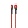 BY Кабель для зарядки Silky microUSB, 1м, Быстрая зарядка 3А, QC, PD 20W, тканевый, красный