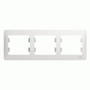 Systeme Electric GLOSSA рамка СУ 3 мест. бел. (горизонт.) GSL000103 (15!)