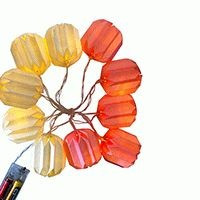 APEYRON Электрич гирлянда св/д цветной бумажный фонарик, между диодами 15см 2xR6 15-20