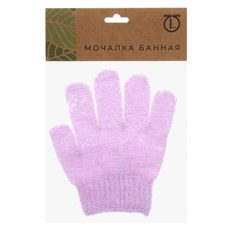 ЮL Мочалка перчатка с отшелушивающим эффектом, полиэстер, 18см, 5 цветов, МС24-06