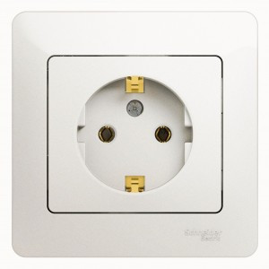 Systeme Electric GLOSSA роз. СУ 1 мест. перламутр (пл.осн., земля) GSL000642 (15!)