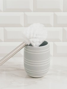 Ершик д/унитаза со стаканом Granit, полирезин, цвет бел/серый 75212 Master House