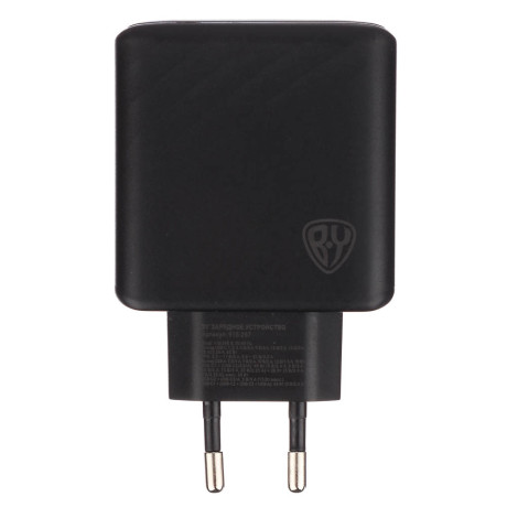 Сетевое зарядное устройство BY PRO 65Вт GaN,QC,PD,PPS,USB-A,3xType-C,110-240В,50-60Гц, пластик,чёрн.