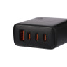 Сетевое зарядное устройство BY PRO 65Вт GaN,QC,PD,PPS,USB-A,3xType-C,110-240В,50-60Гц, пластик,чёрн.