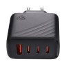 Сетевое зарядное устройство BY PRO 65Вт GaN,QC,PD,PPS,USB-A,3xType-C,110-240В,50-60Гц, пластик,чёрн.