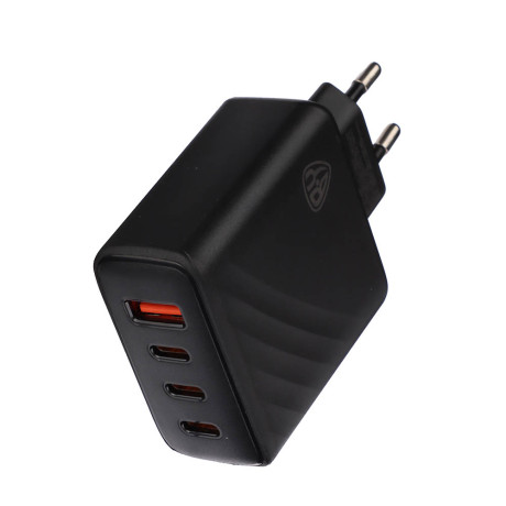 Сетевое зарядное устройство BY PRO 65Вт GaN,QC,PD,PPS,USB-A,3xType-C,110-240В,50-60Гц, пластик,чёрн.