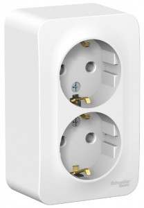 Systeme Electric BLANCA роз. ОУ 2 мест. 16А бел. (пл.осн., земля) BLNRA010201 (8!)