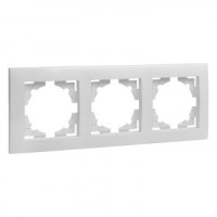 EKF Валенсия рамка 3 мест. белая Al/Cu (корпус PC) EWM-G-303-10