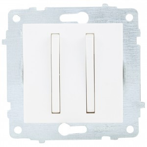 OVIVO мех. выкл. СУ 2 кл. 10А (узкая клавиша) белый (ко всем рамкам) 610-000201-202