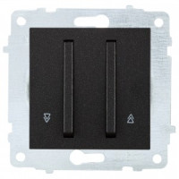 OVIVO мех. выкл. СУ 2 кл. (узкая клавиша, жалюзийный) черн. металлик (ко всем рамкам) 610-000217-216