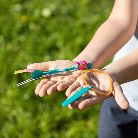 SILAPRO Вертолетик с пуском, 15см, 1LED*синий, ПВХ, резина