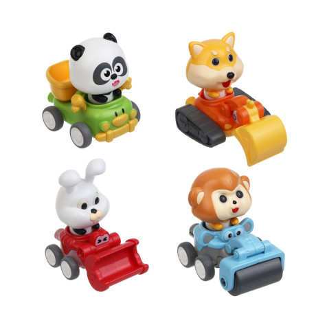 Игрушка для малышей в виде животных ИГРОЛЕНД  "Зверятки", ABS, 11,5х9х9,5см, 4 дизайна