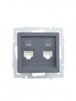 Lezard VESNA мех. роз. комп СУ 1 мест. графит (2хRJ45) (корп. ABS) 742-3488-141