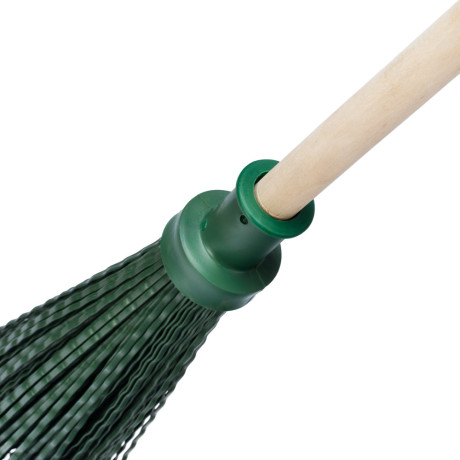 Метла полипропиленовая, 140 х 310 х 1550 мм, круглая, с ободом, деревянный черенок, Сибртех