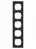 Lezard VESNA рамка СУ 4 мест. (вертик) черный бархат 742-4200-154