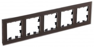 Systeme Electric AtlasDesign Nature рамка СУ 5 мест. стекло мокко ATN320605