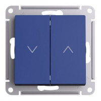 Systeme Electric AtlasDesign мех. выкл. СУ 2 кл. жалюзи, 10А, АКВАМАРИН ATN001119 (5!)