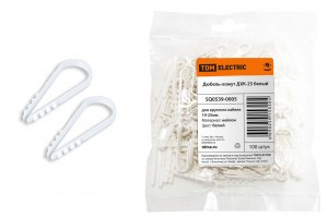 TDM ДХК-25 дюбель-хомут д/кругл. кабеля 19-25мм нейлон белый (100шт/уп,цена/уп.) (10!) SQ0539-0005