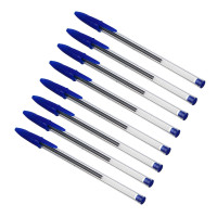 Набор ручек шариковых 8 штук, синие, наконечник 1,0 мм