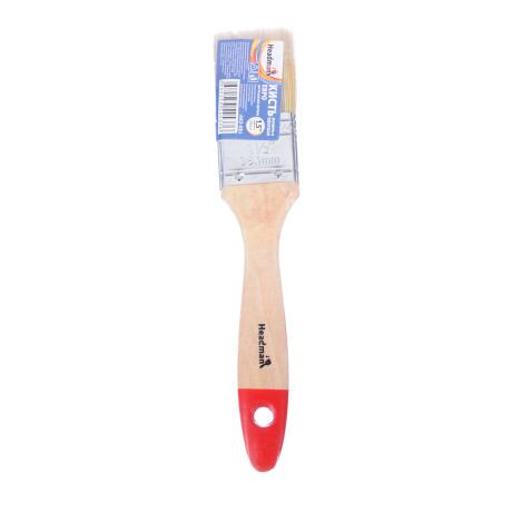 ЕРМАК/HEADMAN Кисть малярная плоская "Евро" нат. щетина 1.5" (38мм)