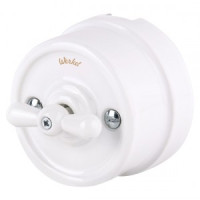 Werkel перекл. ОУ 1 кл. 10A 1 кл. Retro (белый) Ретро керамика (WL18-01-03 a036793)W5612001 a051317