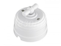 МЕЗОНИНЪ РЕТРО УСАДЬБА выкл. ОУ прох. поворот. 2 полож. (1 кл) 10А БЕЛЫЙ ABS-пластик GE30404-01