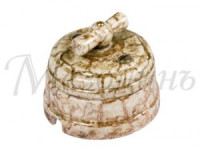 МЕЗОНИНЪ выкл. ОУ перекрест. поворот. с рамкой  (1 кл) 10А МРАМОР фарфор GE70402-19