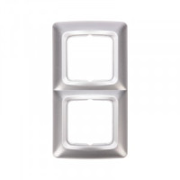 KRANZ DEA Рамка 2 мест. (горизонт.) Серебряный металлик KR-78-0286