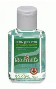 Гель для рук антисептический SANITELLE (Санитель) 50 мл, "Алоэ", с витамином Е, ш/к 60060