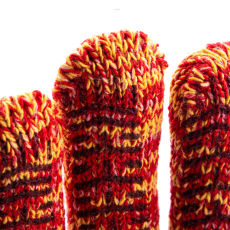 Перчатки трикотажные усиленные, гелевое ПВХ-покрытие, 7 класс, красно-желтый меланж Сибртех