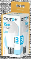 ФОТОН лампа св/д груша A60 E27 15W(1425lm) 3000K 2K без пульсации 120x60 3г арт.22628