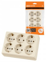 TDM Ладога роз. ОУ 6 мест. 16A IP20 (земля) сл.кость SQ1801-0246