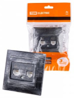 TDM Лама роз. СУ телефонная RJ11 + компьютерная RJ45  старинное серебро SQ1815-0660