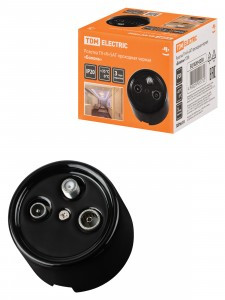 TDM Болонь Розетка TV+R+ SAT проходная черная Ретро SQ1820-0258