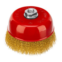 Щетка для УШМ, 125 мм, М14, &quot;чашка&quot;, латунированная витая проволока Matrix