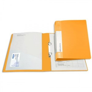 Папка 2 кольца BRAUBERG "Contract", 35мм, желтая, до 180 листов, 0,9мм