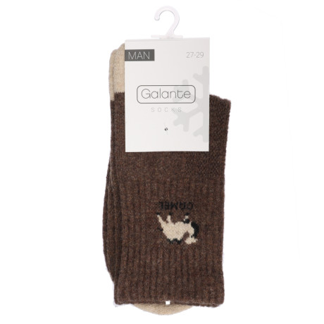 GALANTE Носки из монгольской шерсти,47%овечья шерсть, 23%п/а,25%п/э,5% спандекс,р.27-29,разноцветные