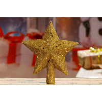 Макушка Т004 Звезда 12см золото,блестки (850)