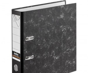 Папка с арочным механизмом 80мм, А4 черный мрамор