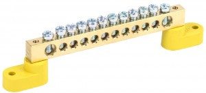 IEK шина PE "земля" на двух угловых изол ШНИ-8х12-12-У2-Ж