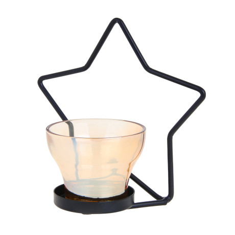 Подсвечник металлический со стеклянной чашей, 13х5,5х12 см